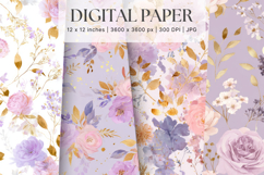 Flower Pattern Background Wallpaper Digital Paper_21 Product Image 1