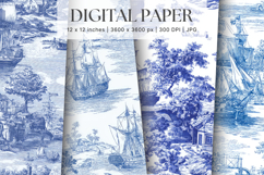 Chinoiserie Floral Pattern Background Vintage Digital Paper Product Image 1