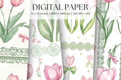 Flower Pattern Background Wallpaper Digital Paper_15 Product Image 1