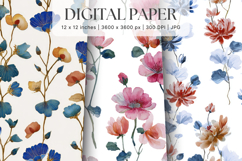 Flower Pattern Background Wallpaper Digital Paper_70 Product Image 1