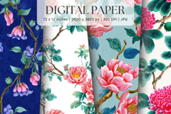 Flower Pattern Background Wallpaper Digital Paper_71 Product Image 1