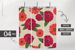 Zinnia Flower Digital Papers - 04 Variations Product Image 2