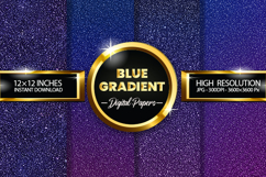 Blue Gradient Digital Papers - 04 variations Product Image 1