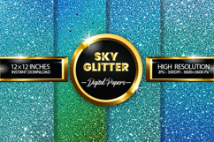 Sky Glitter Digital Papers - 04 variations Product Image 1