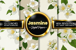 Jasmine Flower Digital Papers - 04 Variations Product Image 1