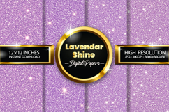 Lavendar shine Glitter Digital Papers - 04 Variations Product Image 1