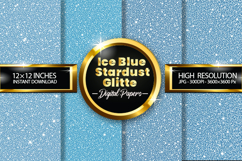 Ice Blue Stardust Glitter Digital Papers - 04 variations Product Image 1