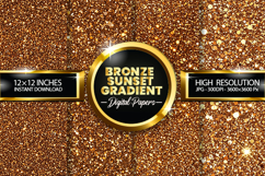 Bronze Sunset Gradient Digital Papers - 04 variations Product Image 1