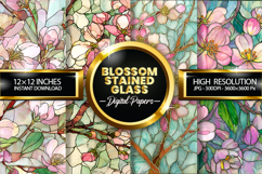 Blossom Stained Glass Digital Papers - 04 variations Product Image 1