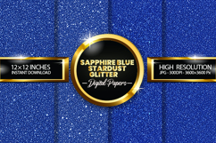 Sapphire Blue Stardust Digital Papers - 04 variations Product Image 1