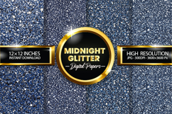 Midnight Glitter Digital Papers - 04 variations Product Image 1