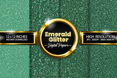 Emerald Glitter Digital Papers - 04 variations Product Image 1