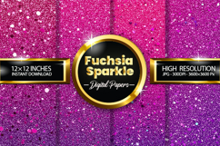 Fuchsia Sparkle Digital Papers - 04 variations Product Image 1