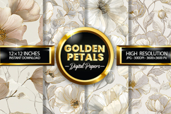 Golden Petals Digital Papers - 04 Variations Product Image 1