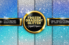 Frozen Gradient Glitter Digital Papers - 04 variations Product Image 1