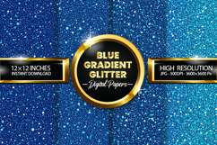 Blue Gradient Glitter Digital Papers - 04 variations Product Image 1