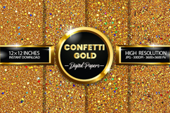 Confetti Gold Digital Papers - 04 variations Product Image 1