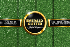 Emerald Glitter Digital Papers - 04 variations Product Image 1