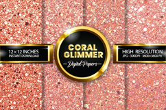 Coral Glimmer Digital Papers - 04 variations Product Image 1