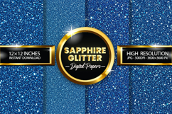 Sapphire Glitter Digital Papers - 04 variations Product Image 1