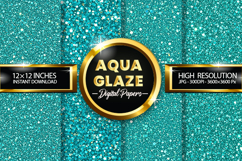 Aqua Glaze Digital Papers - 04 variations Product Image 1