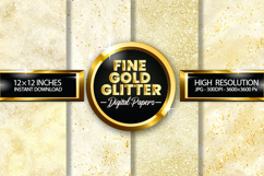 Fine Gold Glitter Digital Papers - 04 variations Product Image 1