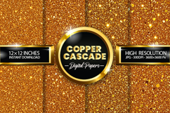 Copper Cascade Digital Papers - 04 variations Product Image 1