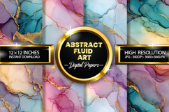 Abstract Fluid Art Digital Papers - 04 Variations Product Image 1