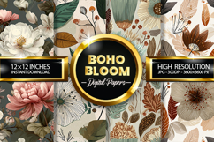 Boho Bloom Digital Papers - 04 Variations Product Image 1