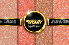 Rose Gold Sparkle Digital Papers - 04 variations Product Image 1