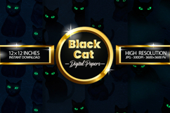 Black Cat Digital Papers - 04 Variations Product Image 1