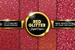 Red Gliter Digital Papers - 04 variations Product Image 1