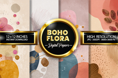 Boho Flora Digital Papers - 04 variations Product Image 1