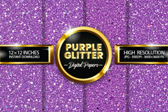 Purple Glitter Digital Papers - 04 variations Product Image 1