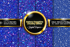 Galaxy Sapphire Chunky Glitter Digital Papers - 04 variation Product Image 1