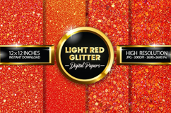 Light Red Glitter Digital Papers - 04 variations Product Image 1