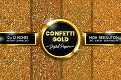 Confetti Gold Digital Papers - 04 variations Product Image 1