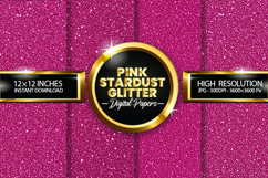 Pink Stardust Glitter Digital Papers - 04 variations Product Image 1
