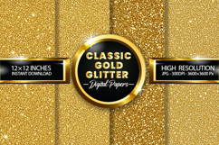 Classic Gold Glitter Digital Papers - 04 variations Product Image 1