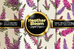 Heather Bloom Digital Papers - 04 Variations Product Image 1