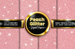 Peach Glitter Glitter Digital Papers - 04 Variations Product Image 1