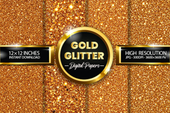 Gold Glitter Digital Papers - 04 variations Product Image 1
