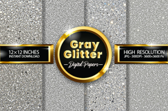 Gray Glitter Digital Papers - 04 variations Product Image 1