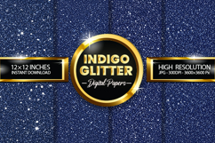 Indigo glitter Digital Papers - 04 variations Product Image 1