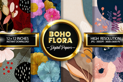 Boho Flora Digital Papers - 04 variations Product Image 1