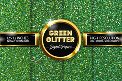 Green Glitter Digital Papers - 04 variations Product Image 1