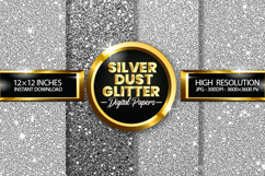 Silver Dust Glitter Digital Papers - 04 variations Product Image 1