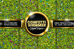 Green Confetti Shimmer Digital Papers - 04 var Product Image 1