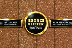 Bronze Glitter Digital Papers - 04 variations Product Image 1