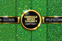 Emerald Moss Chunky Digital Papers - 04 variations Product Image 1